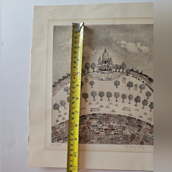 Christine Chagnoux Montmarte 1960s Signed Numbered Muted Water Color Litho Paris - Picture 13 of 16